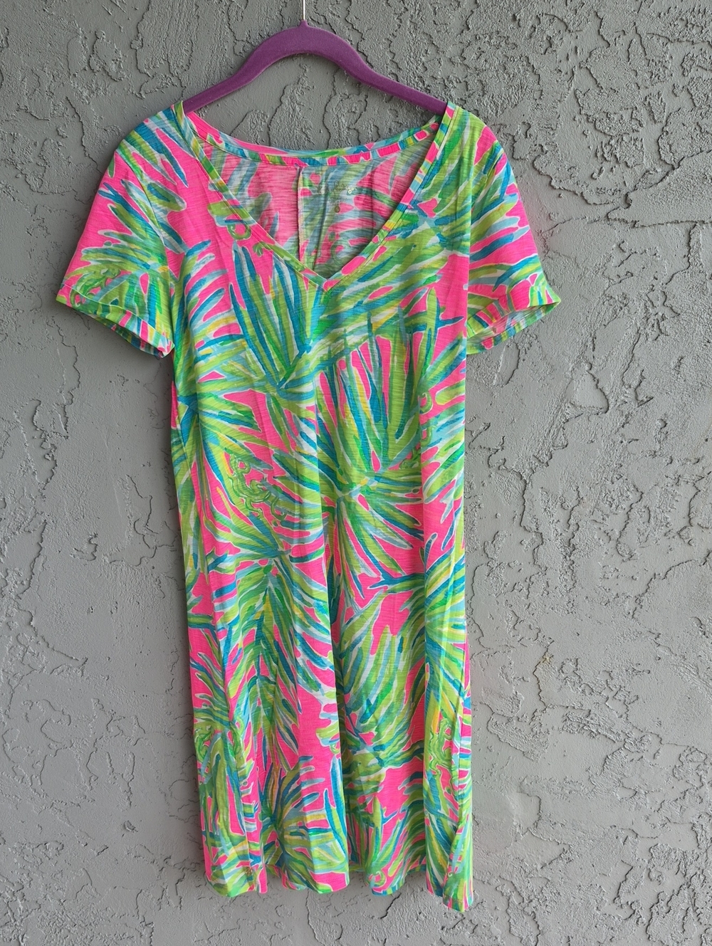 Lilly Pulitzer Pink Green Tropical Shift Dress